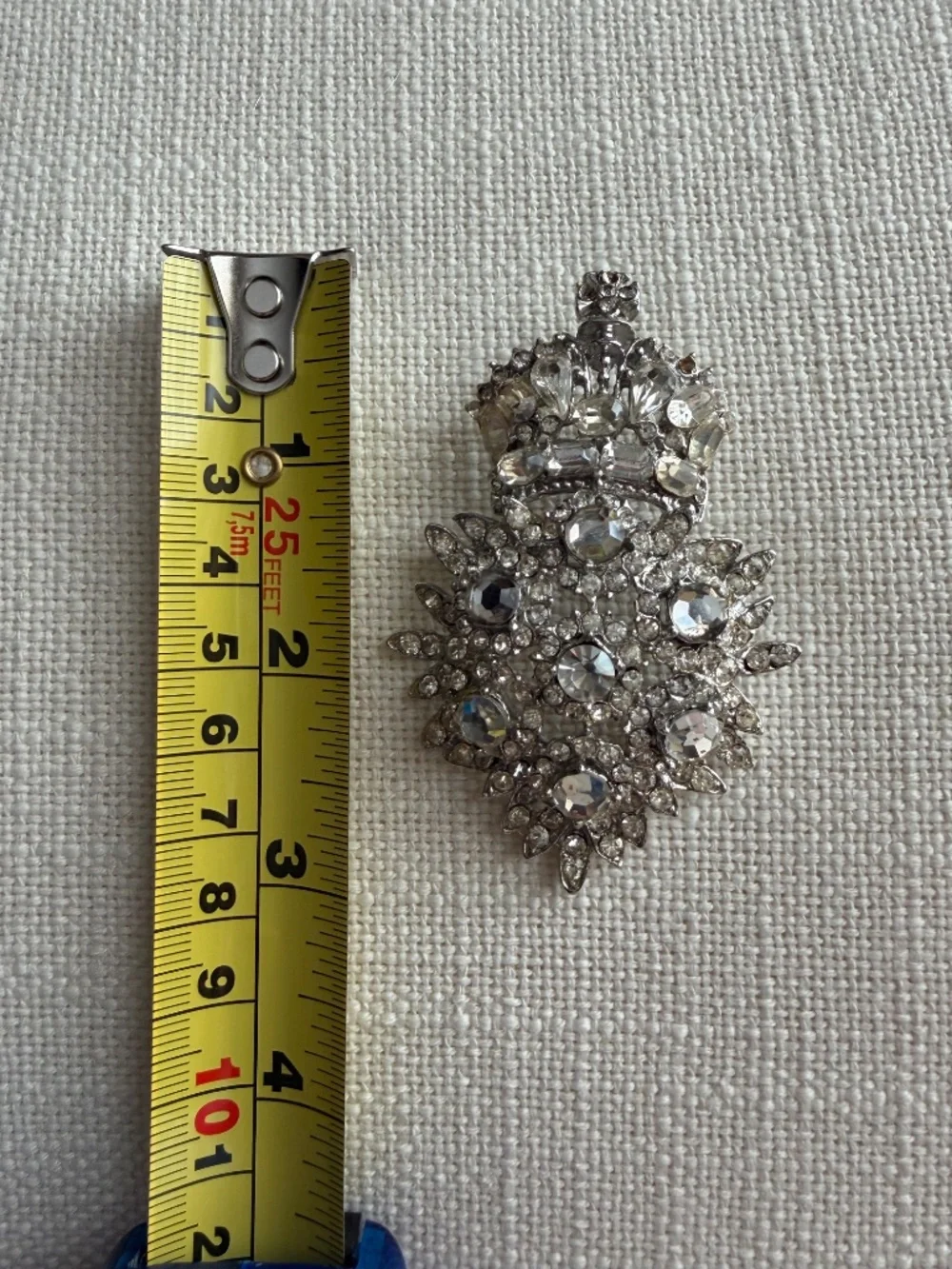 Vintage Rhinestone Crown Brooch